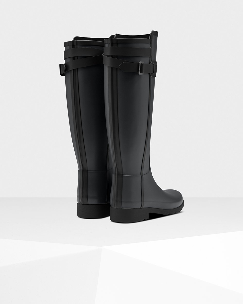 Hunter Refined Slim Fit Contrast Tall Rain Boots - Sale Online Womens Black - QFSMZA053